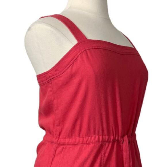Gap Women's Romper Pink Adjustable Straps Linen Blend Salmon Pink New Size 14 - Picture 6 of 13